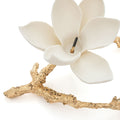 Gilt Bronze Table Center with Porcelain Magnolia Flower