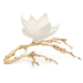 Gilt Bronze Table Center with Porcelain Magnolia Flower