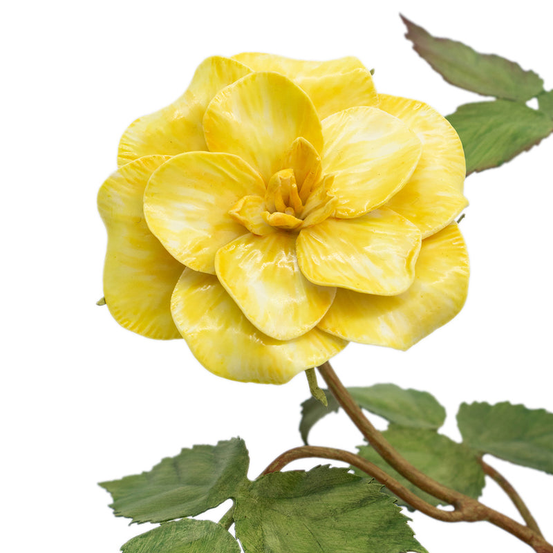 Porcelain Three-Stem Rose in Rock Crystal