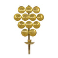Pair Swedish Mirrored Brass Candle Holders