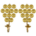 Pair Swedish Mirrored Brass Candle Holders