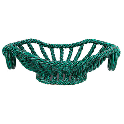 Vallauris Green Glaze Woven Ceramic Basket