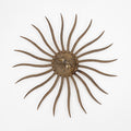 Vintage Brutalist Gilt Iron Sunburst Sconce