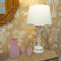 A Pair of White Plaster Palm Shaped Table Lamps in the Style of Serge Roche