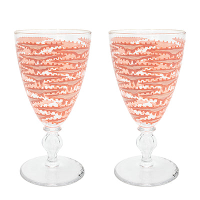 A Pair of Hand-Painted Wine Glasses