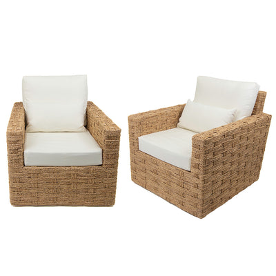 Pair of Woven Seagrass Armchairs
