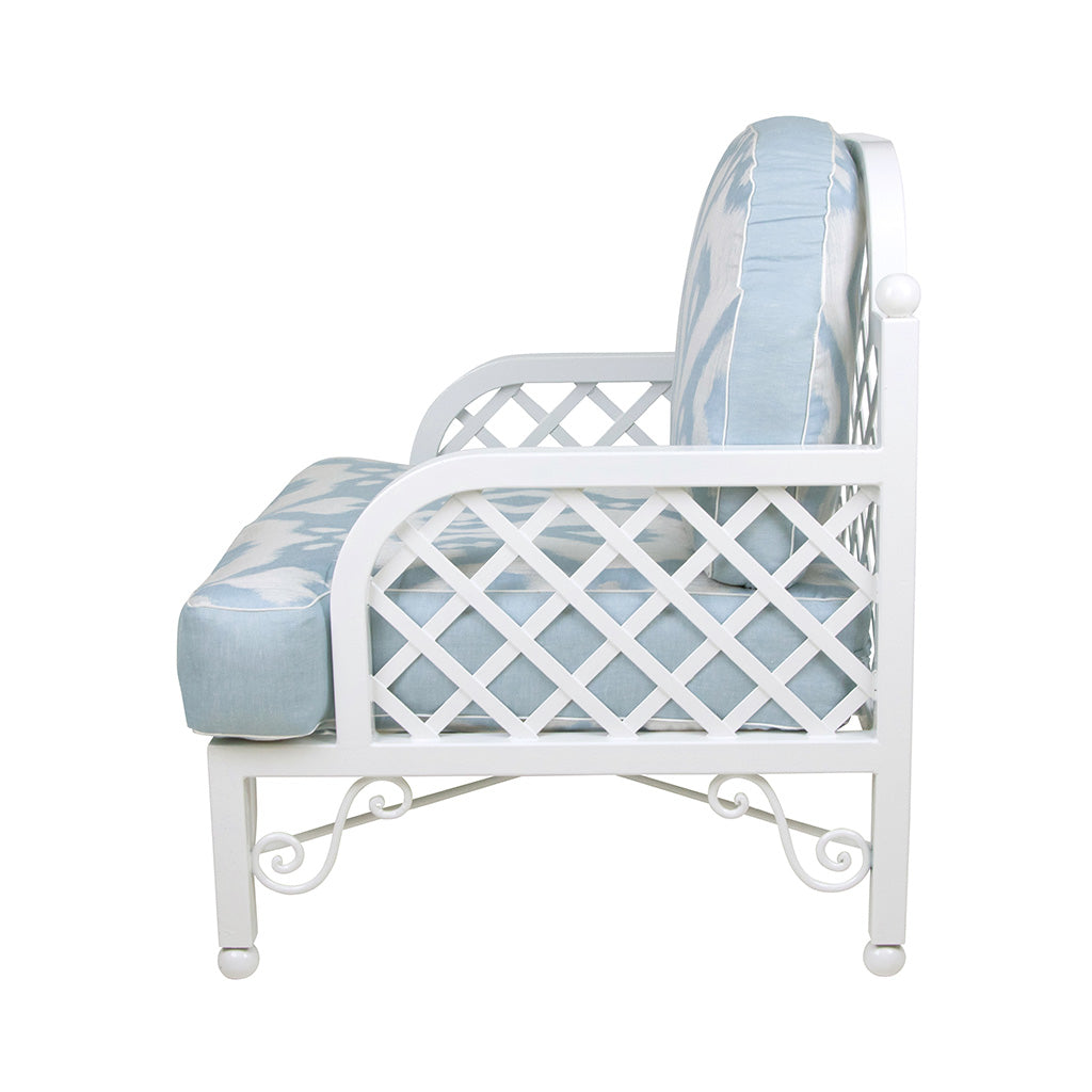 White Lacquered Wrought Iron Sofa and Two Armchairs in the Style of Emilio Terry