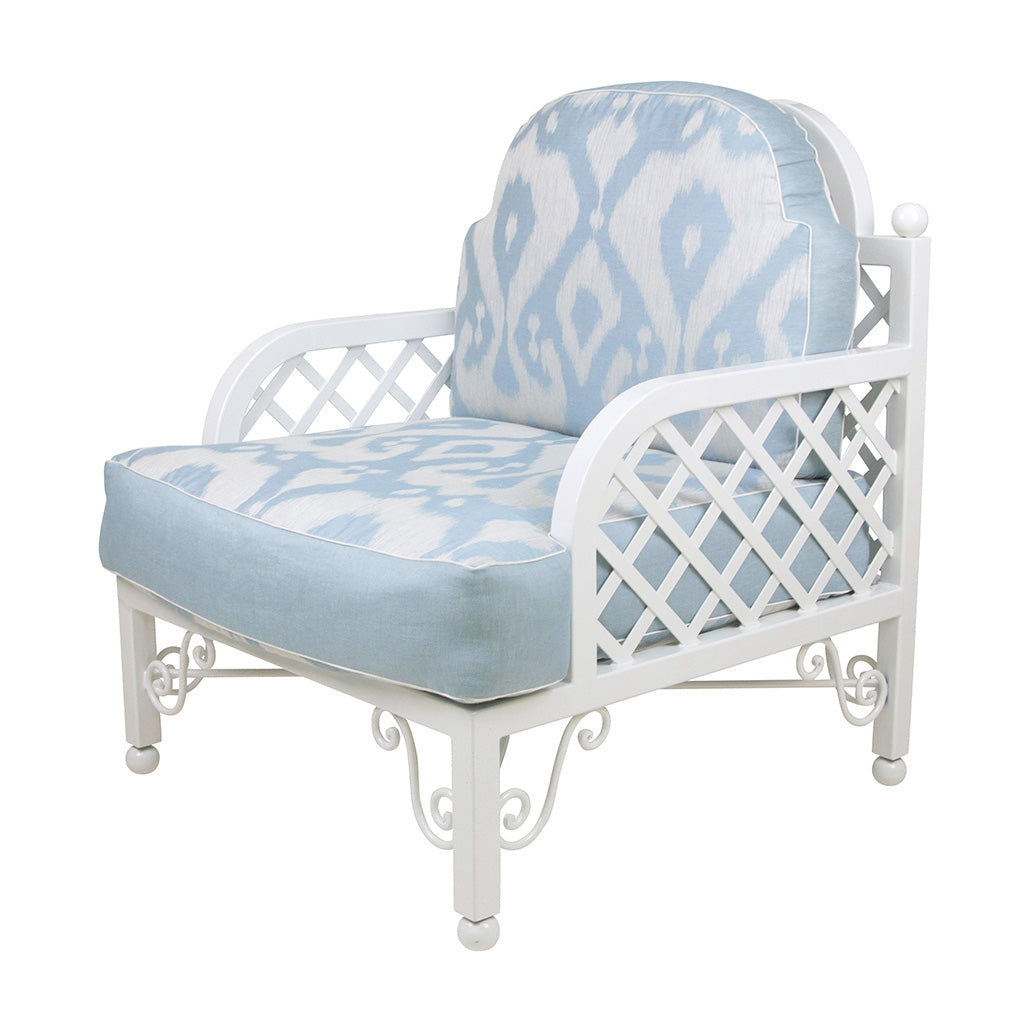 White Lacquered Wrought Iron Sofa and Two Armchairs in the Style of Emilio Terry