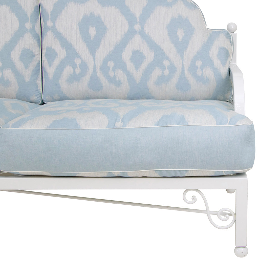 White Lacquered Wrought Iron Sofa and Two Armchairs in the Style of Emilio Terry