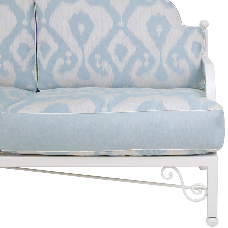 White Lacquered Wrought Iron Sofa and Two Armchairs in the Style of Emilio Terry