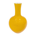 Set of Six Yellow Chinese Ceramic Vases