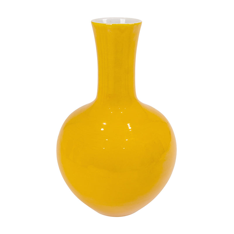 Set of Six Yellow Chinese Ceramic Vases