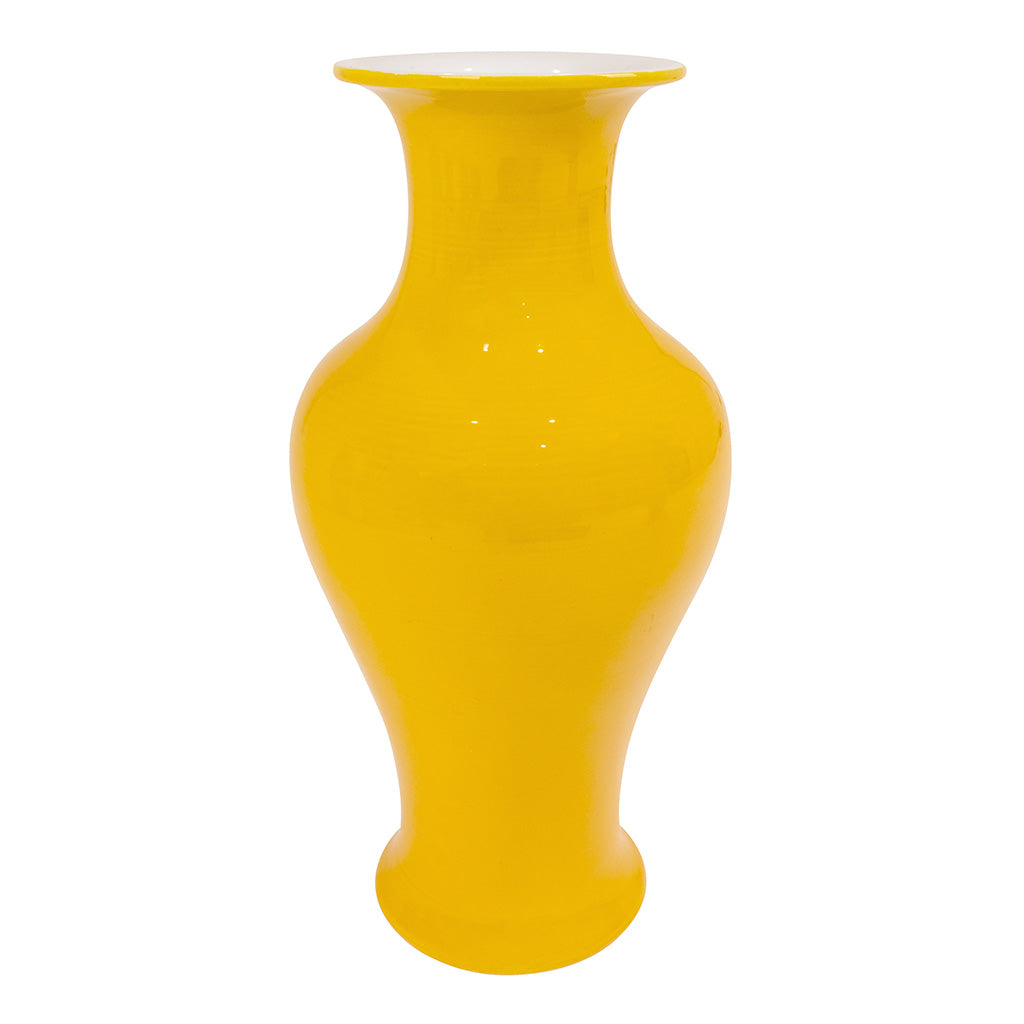 Set of Six Yellow Chinese Ceramic Vases
