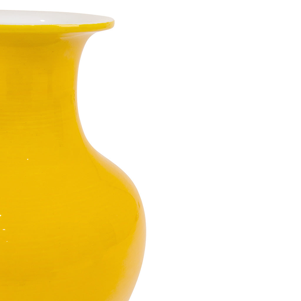 Set of Six Yellow Chinese Ceramic Vases