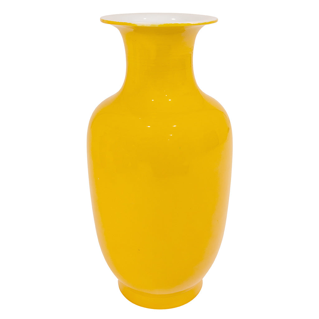 Set of Six Yellow Chinese Ceramic Vases