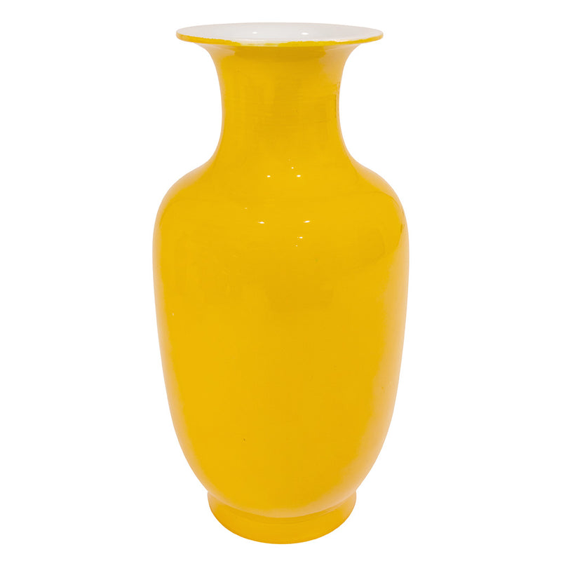 Set of Six Yellow Chinese Ceramic Vases
