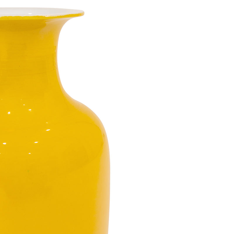 Set of Six Yellow Chinese Ceramic Vases