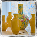 Set of Six Yellow Chinese Ceramic Vases