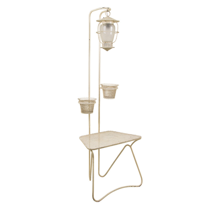 Painted Iron Floor Lamp with Planters