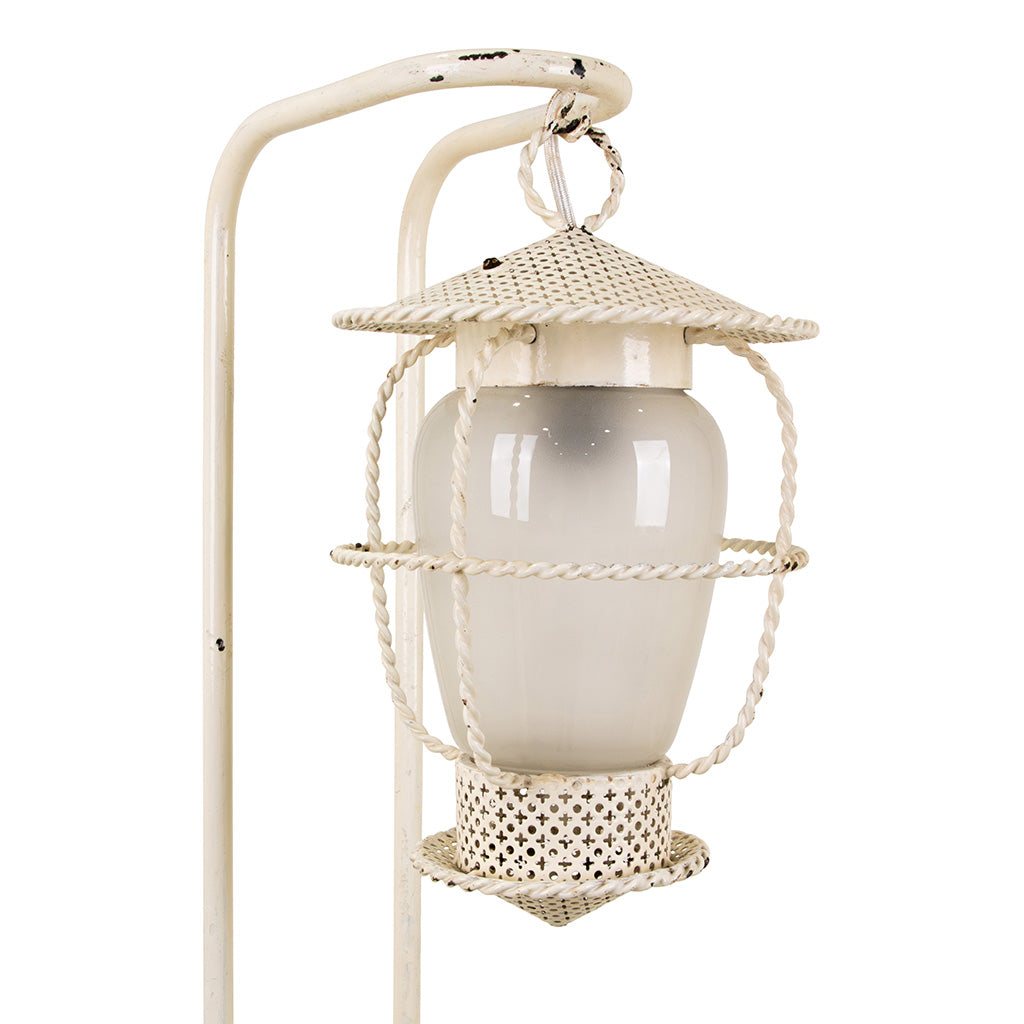 Painted Iron Floor Lamp with Planters