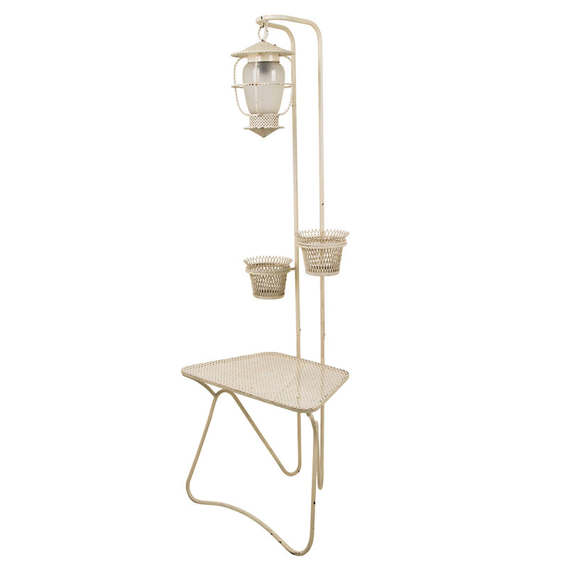 Painted Iron Floor Lamp with Planters