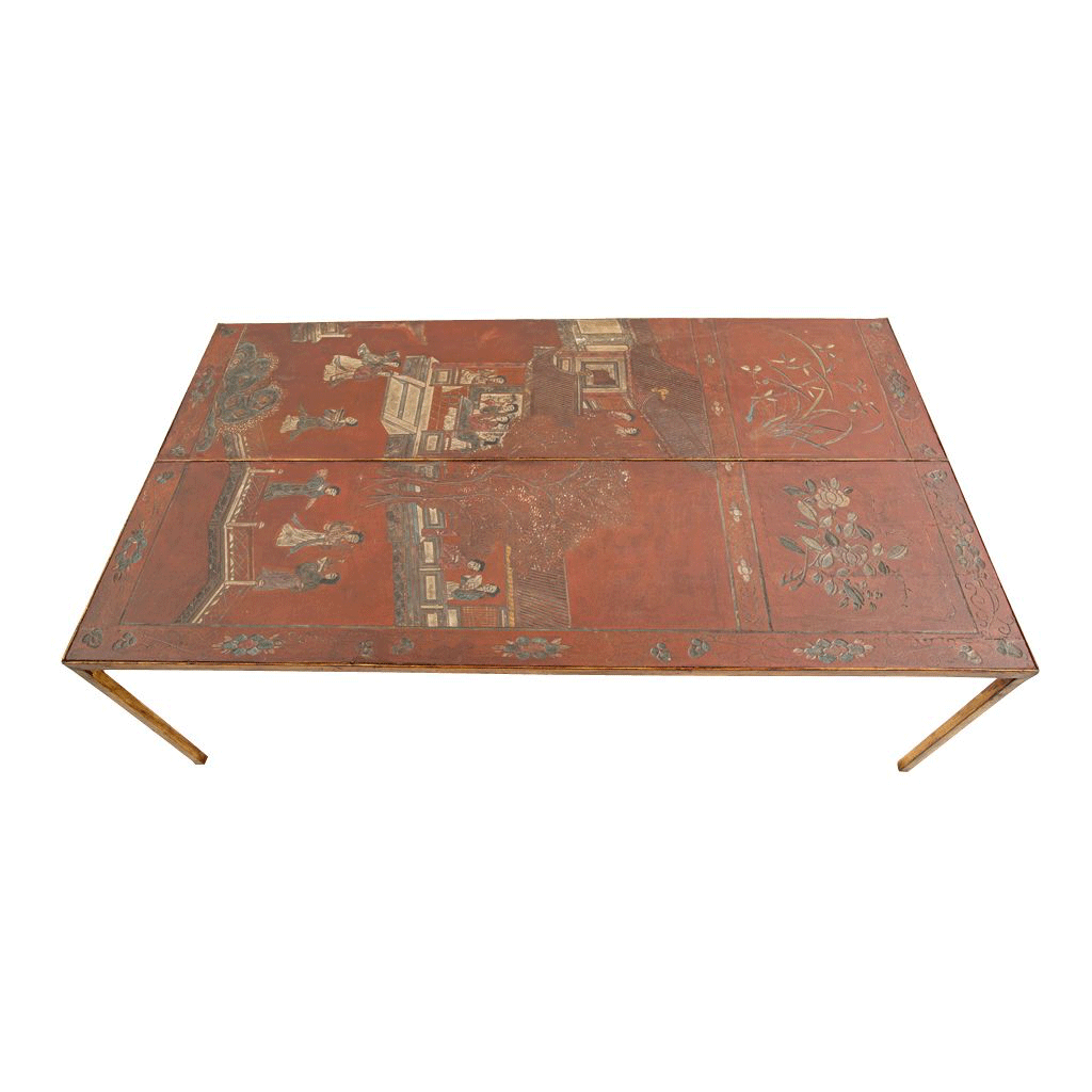A Pair of Coromandel Screen Gilt Iron Coffee Tables