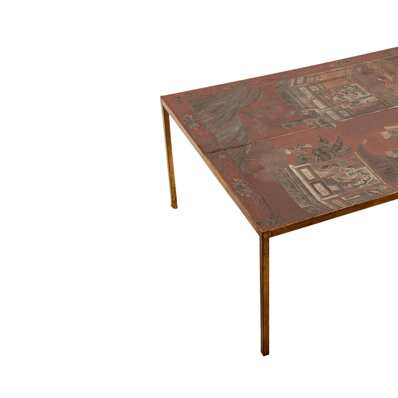 A Pair of Coromandel Screen Gilt Iron Coffee Tables