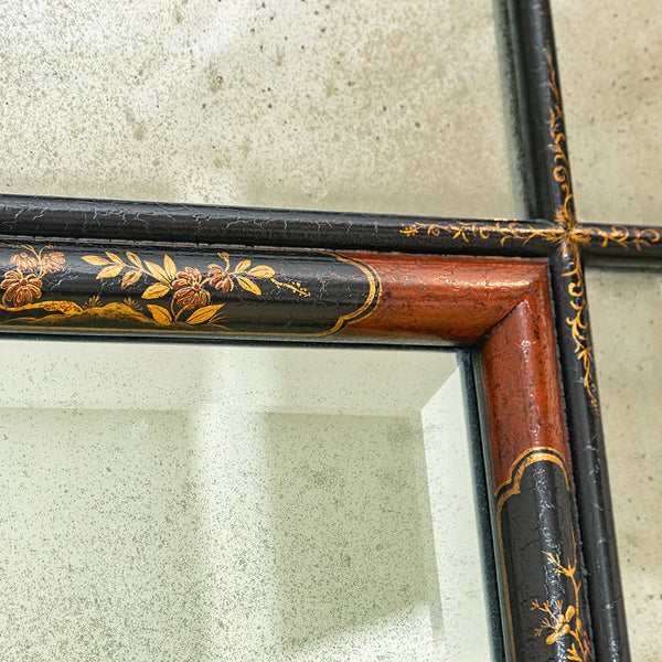 A Pair of Custom Hand Painted Japanned Mirrors