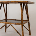 A Chinoiserie Decorated Bamboo Side Table in the manner of Jean-Baptiste Kohn