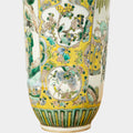A Pair of 19th Century Chinese Rouleau Famille Verte Lamps