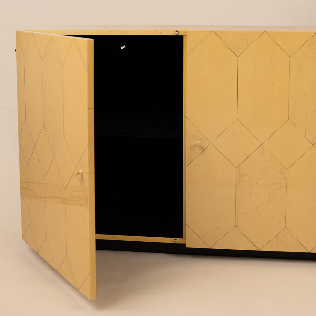 Faux Bone Cabinet in the Style of Karl Springer