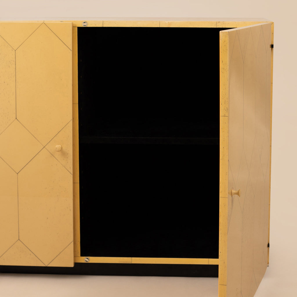 Faux Bone Cabinet in the Style of Karl Springer