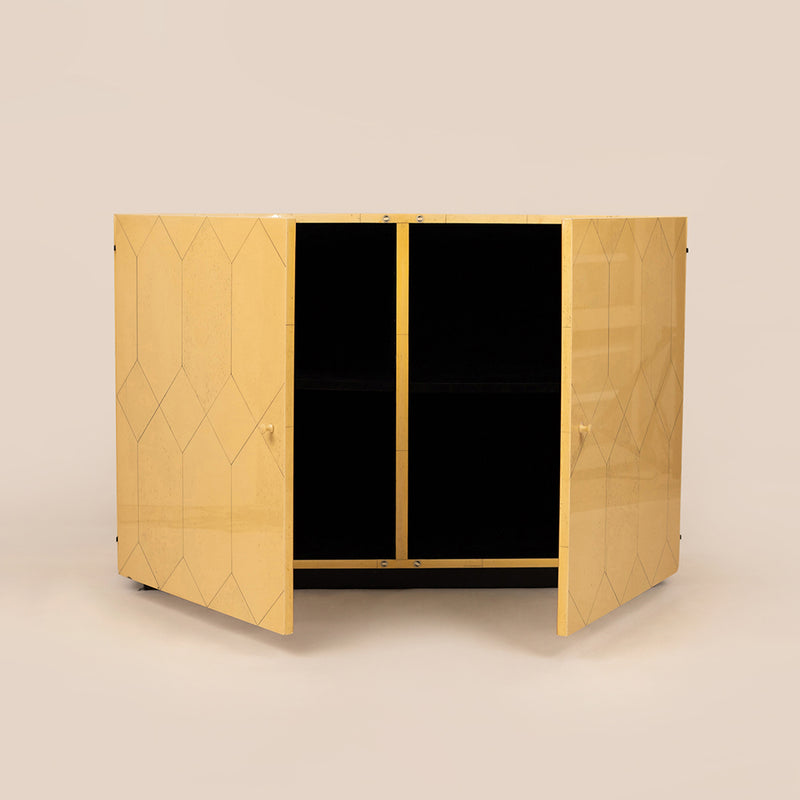 Faux Bone Cabinet in the Style of Karl Springer