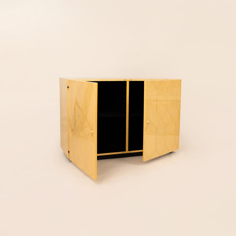 Faux Bone Cabinet in the Style of Karl Springer