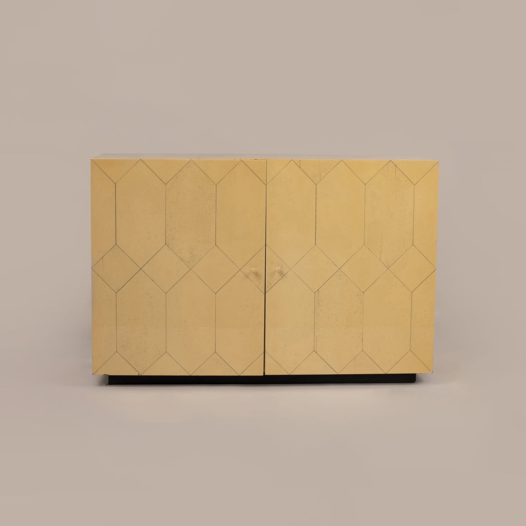 Faux Bone Cabinet in the Style of Karl Springer