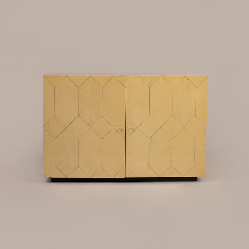 Faux Bone Cabinet in the Style of Karl Springer