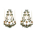 A Pair of Folate Three-Light Tole Sconces