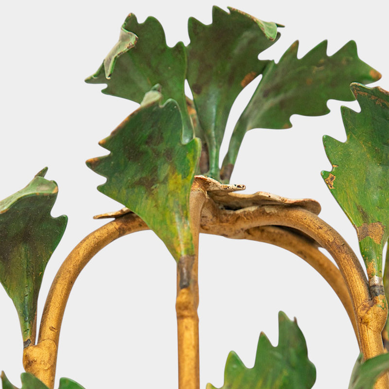 A Pair of Folate Three-Light Tole Sconces