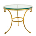 Gilt Metal Gueridon with Smoked Glass Top in the style of Maison Jansen