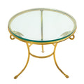 Gilt Metal Gueridon with Smoked Glass Top in the style of Maison Jansen