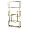 Brass and Stainless Steel Bookcase by Romeo Rega