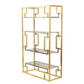 Four Shelf Brass and Stainless Steel Bookcase by Romeo Rega