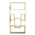 Brass and Stainless Steel Bookcase by Romeo Rega