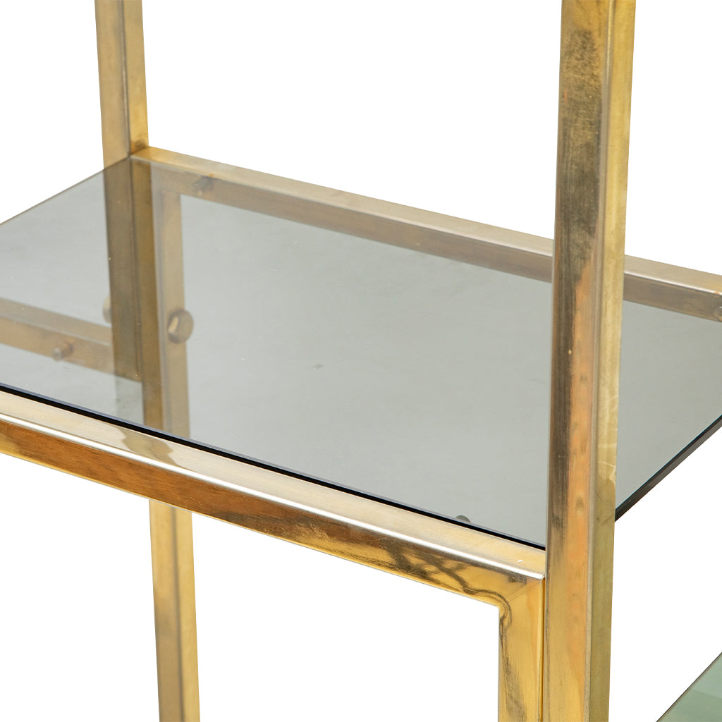 Brass and Stainless Steel Bookcase by Romeo Rega