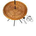 Floor Lamp with Rattan Drink Table in the Style of Audoux Minet
