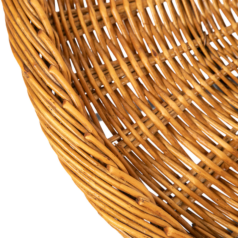 Floor Lamp with Rattan Drink Table in the Style of Audoux Minet