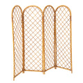 Rattan and Bamboo Four Part Screen