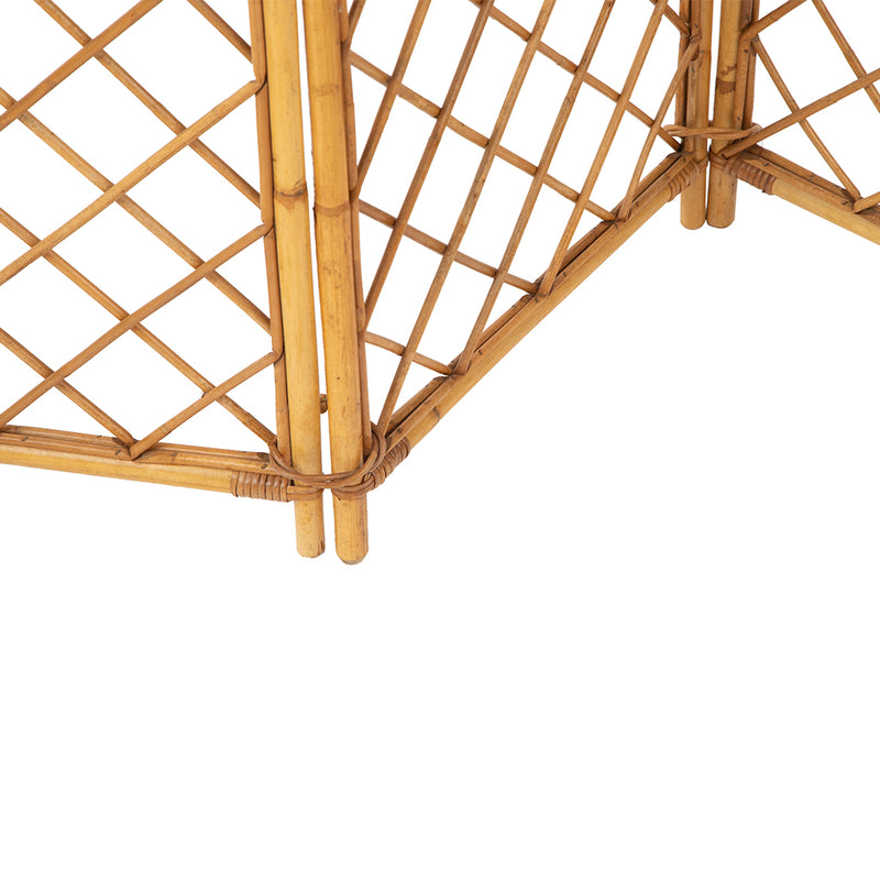 Rattan and Bamboo Four Part Screen