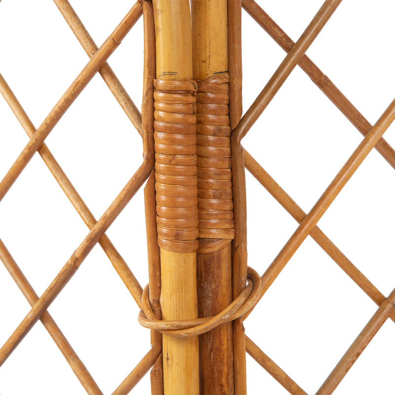 Rattan and Bamboo Four Part Screen