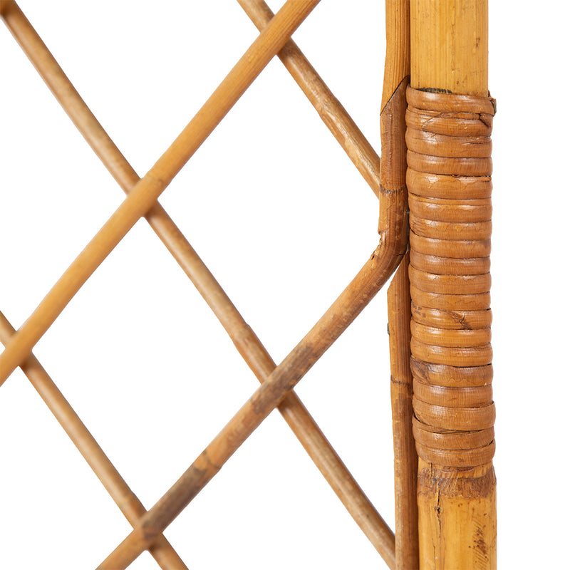 Rattan and Bamboo Four Part Screen